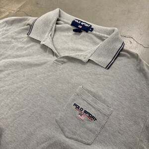 Vintage Polo Sport Ralph Lauren Men's Gray Short Sleeve Pique Polo Shirt